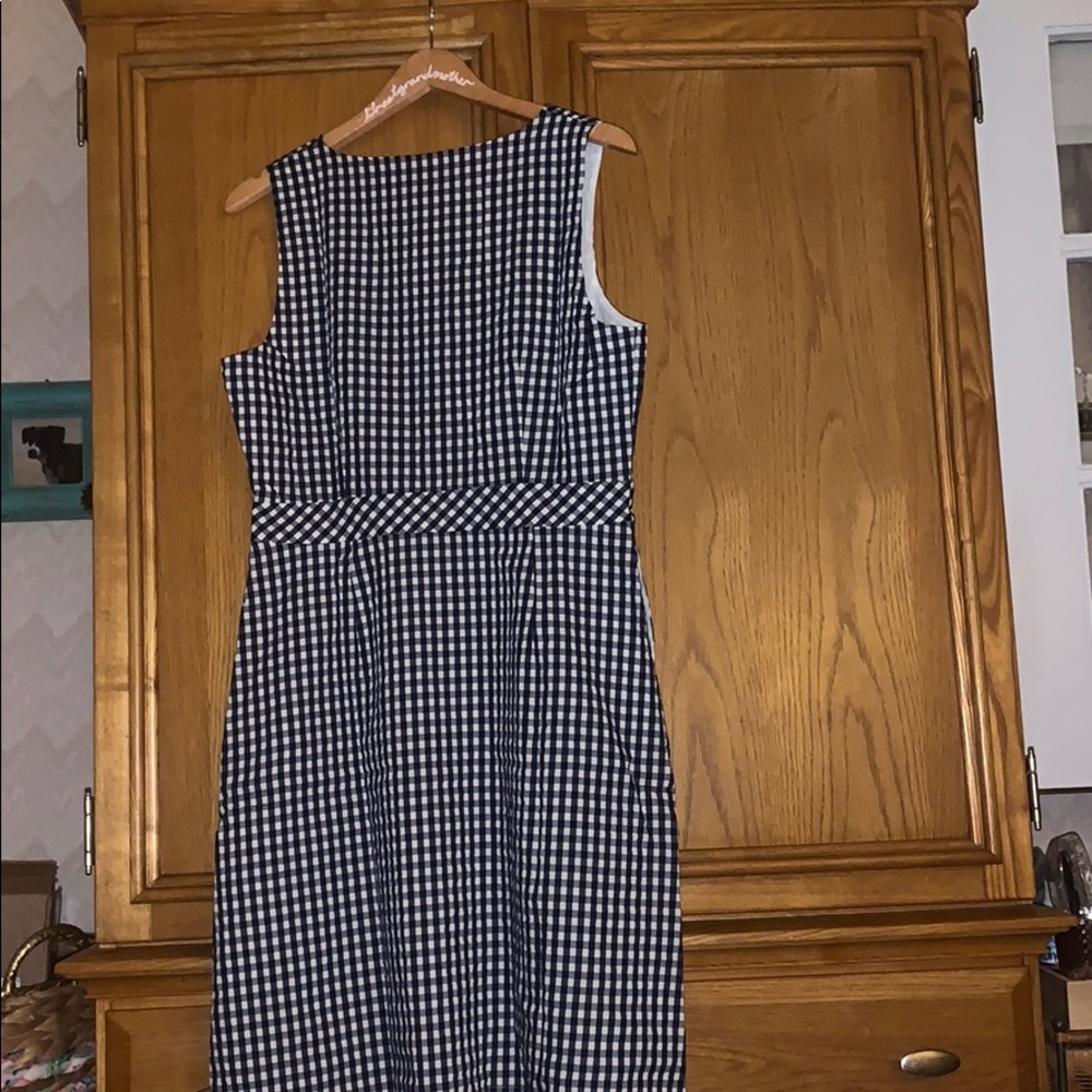 Blue checked button front J Crew factory dress - Picture 4 of 4